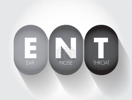 Ilustración de ENT - Nariz de la oreja y acrónimo de garganta, fondo concepto de salud - Imagen libre de derechos