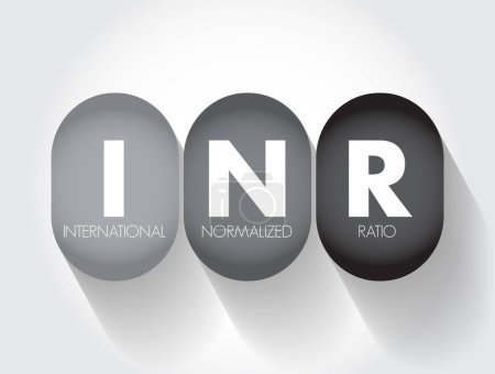 Ilustración de INR International Normalized Ratio - mide el tiempo para que la sangre coagule, el fondo del concepto de texto acrónimo - Imagen libre de derechos