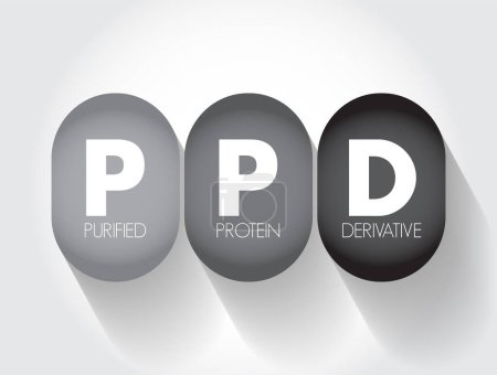 Ilustración de PPD Purified Protein Derivative - prueba que se usa para detectar si usted tiene una infección de tuberculosis, fondo del concepto de texto acrónimo - Imagen libre de derechos