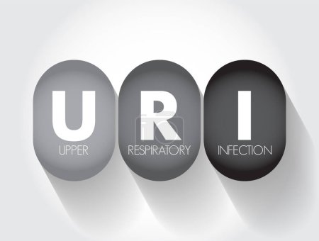 Illustration for URI Upper Respiratory Infection - contagious infection of the upper respiratory tract,  acronym text concept background - Royalty Free Image
