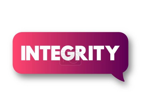 Illustration for Integrity text message bubble, concept background - Royalty Free Image