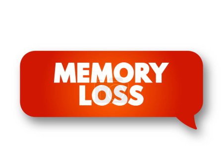 Illustration for Memory Loss - amnesia is a deficit in memory caused by brain damage or disease, text concept message bubble - Royalty Free Image