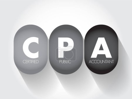 CPA Certified Public Accountant - designation provided to licensed accounting professionals, acronym text concept background