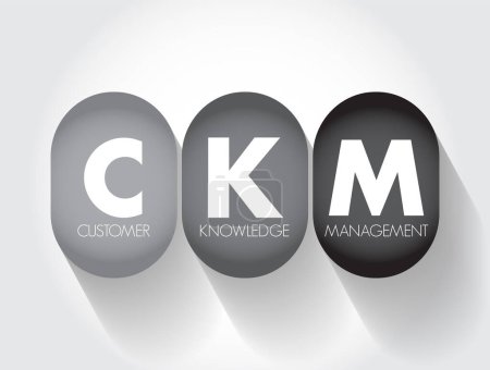 Illustration for CKM Customer Knowledge Management - emerges as a crucial element for customer-oriented value creation, acronym text concept background - Royalty Free Image
