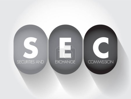 Illustration for SEC - Securities and Exchange Commission acronym, business concept background - Royalty Free Image