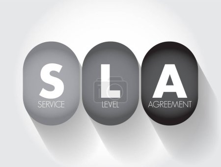 Illustration for SLA Service Level Agreement - commitment between a service provider and a client, acronym text concept background - Royalty Free Image