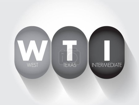 Ilustración de WTI West Texas Intermediate - petróleo crudo ligero y dulce que sirve como uno de los principales puntos de referencia mundiales del petróleo, fondo del concepto de texto acrónimo - Imagen libre de derechos
