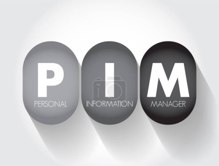 Illustration for PIM Personal Information Manager - type of application software that functions as a personal organizer, acronym text concept background - Royalty Free Image