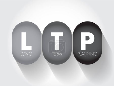 Illustration for LTP Long-Term Planning - goals that take a longer time to reach and require more steps, acronym text concept background - Royalty Free Image