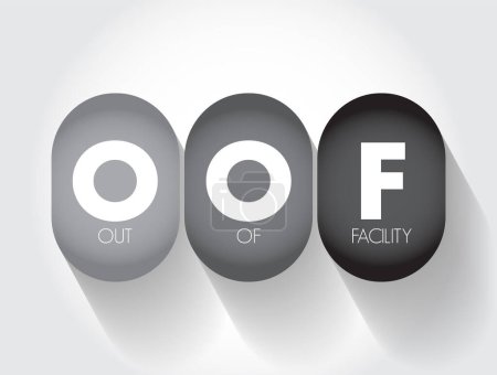 Illustration for OOF - Out Of Facility acronym, business concept background - Royalty Free Image
