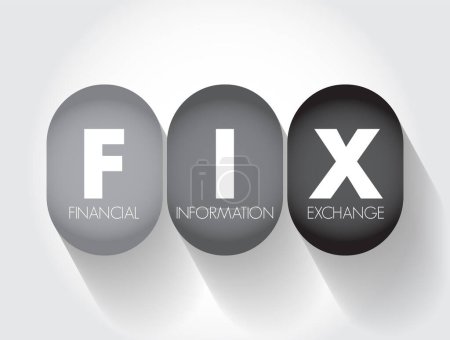 Ilustración de FIX - Información financiera eXchange - Protocolo de comunicaciones electrónicas para el intercambio internacional de información en tiempo real, contexto del concepto de texto acrónimo - Imagen libre de derechos