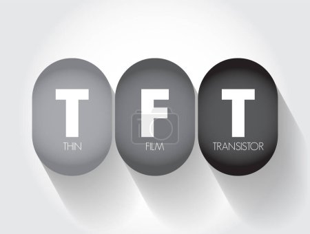 Ilustración de TFT - acrónimo de transistor de película delgada, fondo de concepto de tecnología - Imagen libre de derechos