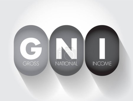 Illustration for GNI - Gross National Income is the total amount of money earned by a nation's people and businesses, acronym business concept background - Royalty Free Image