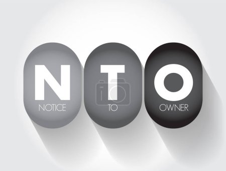 Ilustración de NTO - Aviso al propietario acrónimo, fondo concepto de negocio - Imagen libre de derechos