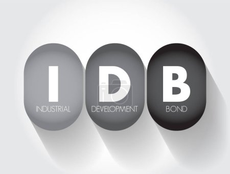Ilustración de BID Bono de Desarrollo Industrial - Obligaciones municipales emitidas por una agencia gubernamental en nombre de una empresa del sector privado, acrónimo de fondo conceptual - Imagen libre de derechos