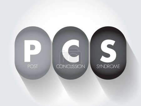 Illustration for PCS Post-concussion syndrome - set of symptoms that may continue for weeks or more after a concussion, acronym medical concept for presentations and reports - Royalty Free Image