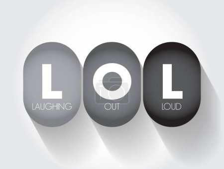 Illustration for LOL - Laughing Out Loud is an initialism for laughing out loud and a popular element of Internet slang, text acronym concept background - Royalty Free Image