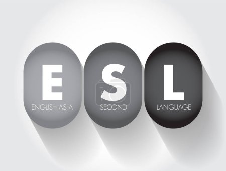 Téléchargez les illustrations : ESL - English as a Second Language acronym, text concept for presentations and reports - en licence libre de droit