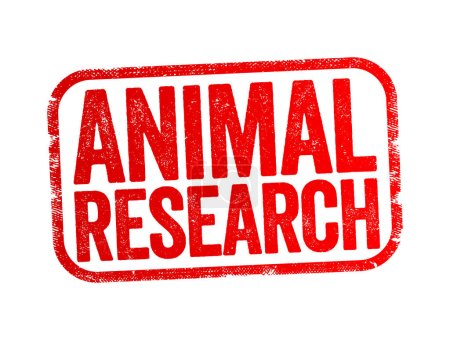 Ilustración de La investigación animal es el uso de animales no humanos en experimentos, contexto de concepto de sello de texto - Imagen libre de derechos