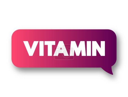 Illustration for Vitamin text message bubble, concept background - Royalty Free Image