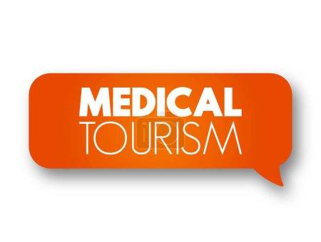 Ilustración de Turismo médico mensaje de texto burbuja, fondo concepto de salud - Imagen libre de derechos