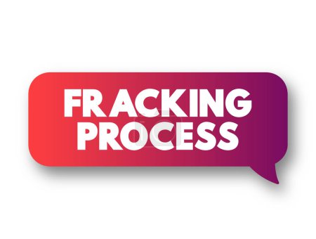 Illustration for Fracking Process - well stimulation technique involving the fracturing of bedrock formations by a pressurized liquid, text concept message bubble - Royalty Free Image