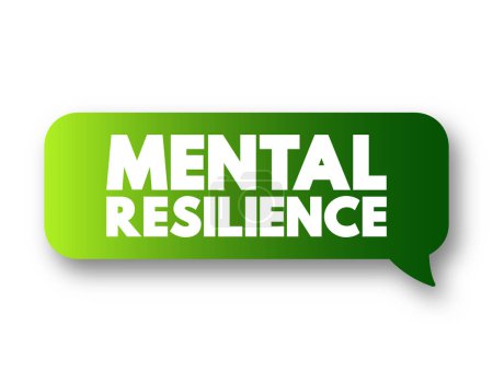 Illustration for Mental Resilience - ability to cope mentally or emotionally with a crisis or to return to pre-crisis status quickly, text concept message bubble - Royalty Free Image