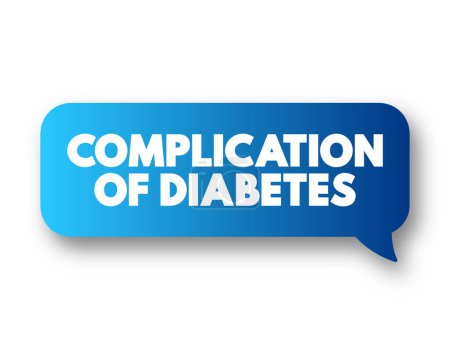 Illustration for Complication of Diabetes text message bubble concept for presentations and reports - Royalty Free Image