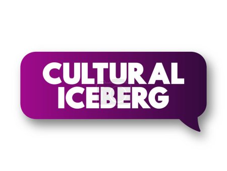 Kultureller Eisberg - Modell der Kultur verwendet die Metapher des Eisbergs, um das komplexe Konzept der Kultur leichter verständlich zu machen, SMS-Konzept-Nachrichtenblase