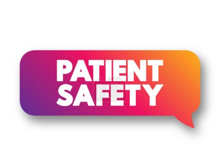 Ilustración de Seguridad del paciente: prevención de errores y efectos adversos para los pacientes asociados con la atención sanitaria, burbuja de mensajes de texto - Imagen libre de derechos