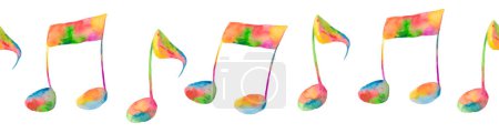 Photo for Watercolor music pattern on white background - Royalty Free Image