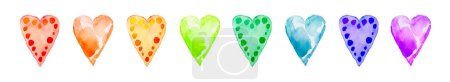 Photo for Seamless pattern with varicolored watercolor hearts. Heart set. - Royalty Free Image