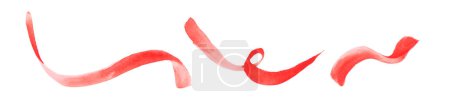 Foto de Conjunto de cinta roja vectorial para la celebración de la boda tarjeta de invitación acuarela ilustración - Imagen libre de derechos