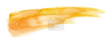 Foto de Pincel pincelada textura amarillo acuarela mancha aislada - Imagen libre de derechos