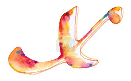 Ein großes, lebendiges Regenbogen-Aquarell mit dem Buchstaben "X" auf weißem Hintergrund, das mit seinem farbenfrohen Spektrum und seiner künstlerischen Eleganz die Aufmerksamkeit auf sich zieht