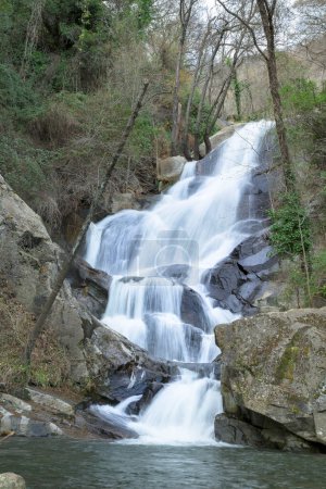 Photo for Jerte Valley Waterfall Las Nogaledas Gorge Route Navaconcejo Extremadura - Royalty Free Image