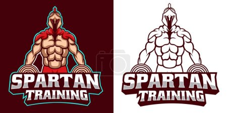 Spartan mascot sport logo design. Spartan warrior mascot vector illustration logo. Gladiator mascot design, Emblem design for esports team. Vector illustration