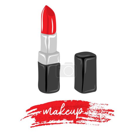 Illustration for Red lipstick. Makeup  and beauty concept - Royalty Free Image