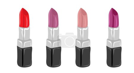 Illustration for Set of lipsticks. Makeup and beauty concept. Vector illustration - Royalty Free Image