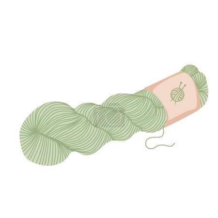 Téléchargez les illustrations : Hank yarn for knitting or crochet.  Female hobby - en licence libre de droit