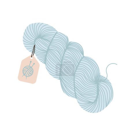 Téléchargez les illustrations : Hank yarn for knitting or crochet.  Female hobby - en licence libre de droit