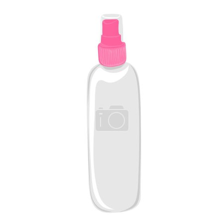 Illustration for Empty spray bottle. Cosmetic bottle with dispenser for hair or skin care product - Royalty Free Image