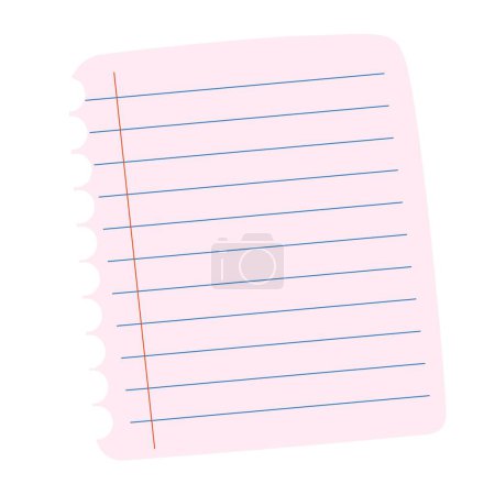 Illustration for Lined paper from a notebook. Empty notebook paper - Royalty Free Image