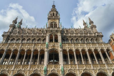 Kings house (Maison du Roi) or Bread house (Broodhuis) located on the Grand-Place (Grote Markt), medieval neo-gothic building, architectural landmark, now the Brussels City museum, Brussels, Belgium
