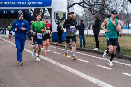 Photo for KIEV, UKRAINE - April 23, 2024: Sport event "Unbroken Ten" - charity run at the Expocenter of Ukraine VDNG - Royalty Free Image