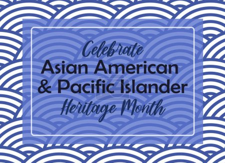 AAPI history, Asian American Pacific Islander Heritage month vector banner design with oriental asian style ornament print.