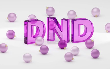 Photo for Glass text with ornaments saying DND 3D render illustration - Royalty Free Image