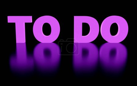 Téléchargez les photos : Inscription luxe violet à faire sur podium noir, lumière douce, fond lisse vue de face, rendu 3d - en image libre de droit