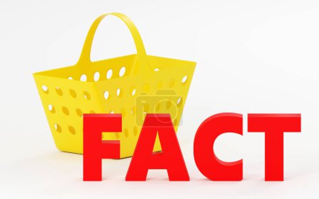 3d fact made of red on grey background, 3d render, sign design concept