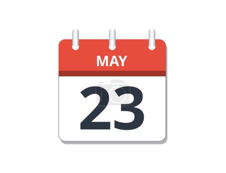 23 de mayo vector icono de calendario. Concepto de horario, negocio y tareas